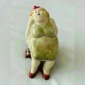 2002 House of Prill Erika Oller Artwork “Happily Dying of Chocolate “ Cookie Jar